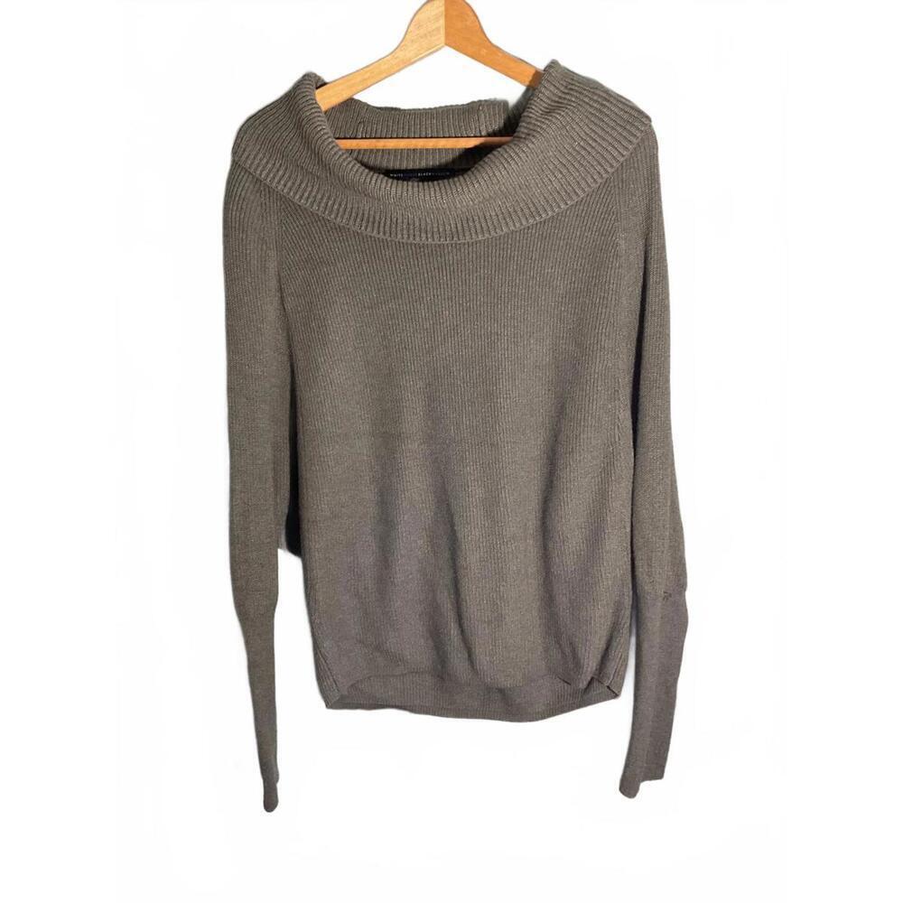 White House Black Market Cozy Cashmere Blend  Knit Sweater with Cowl Neck M